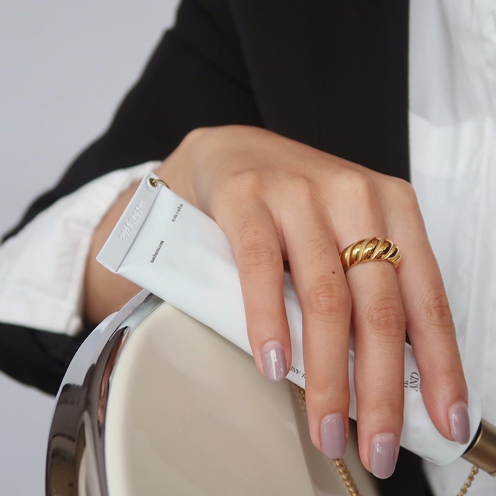 NEW 18K Gold Plated Braided Croissant Ring 0 - Picture 2 of 11